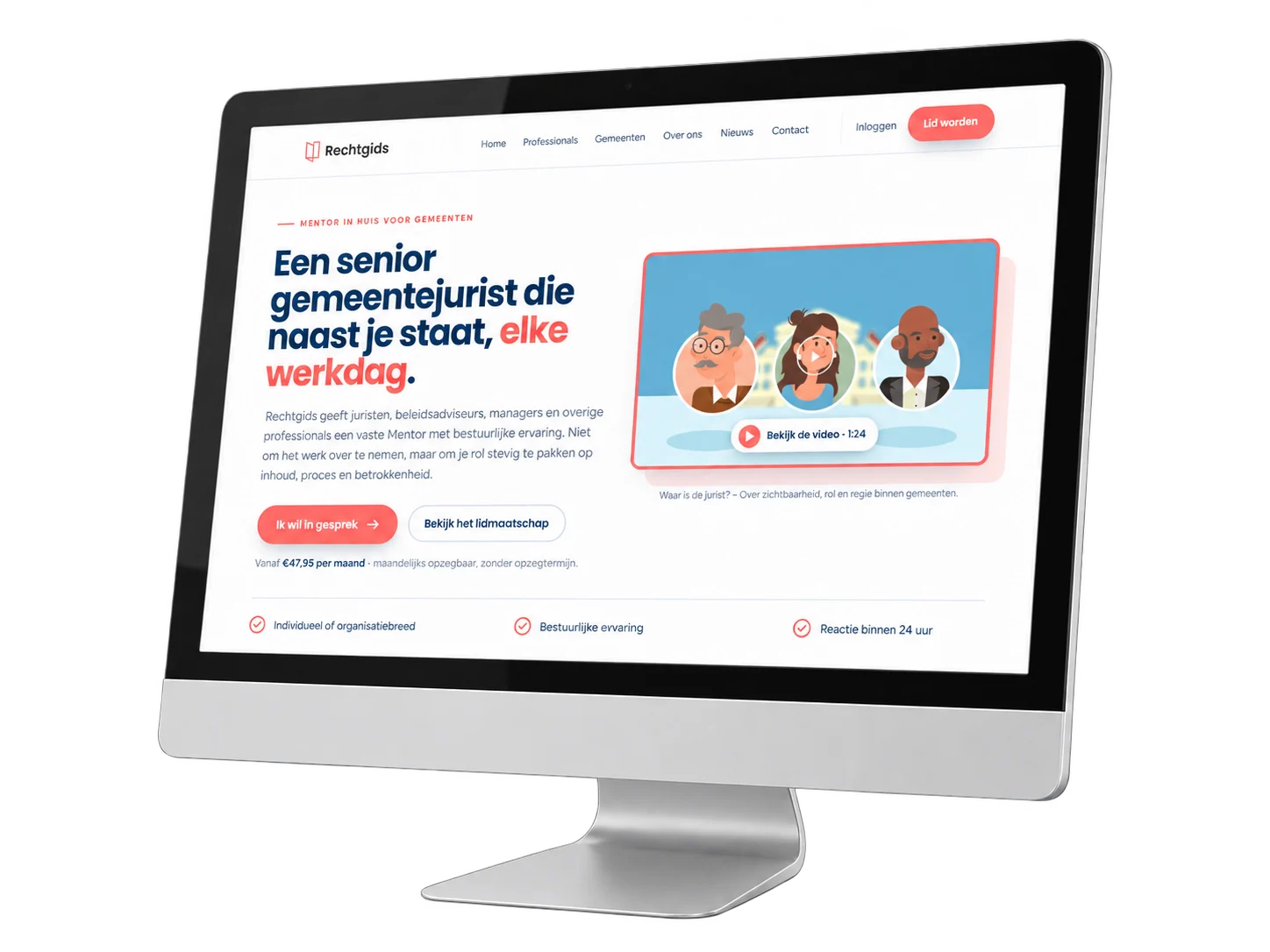 The Rechtgids website on an iMac.